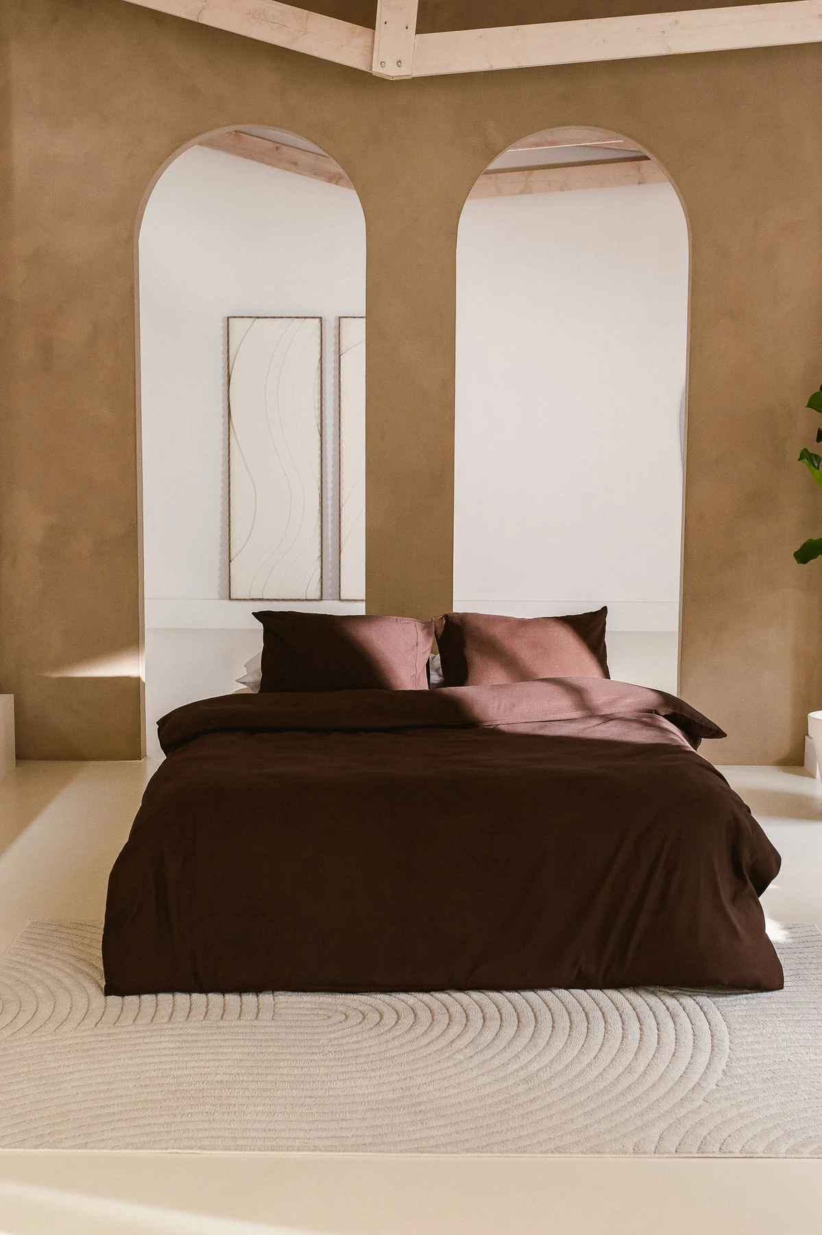 Bruin beddengoed van 100% Egyptisch katoen